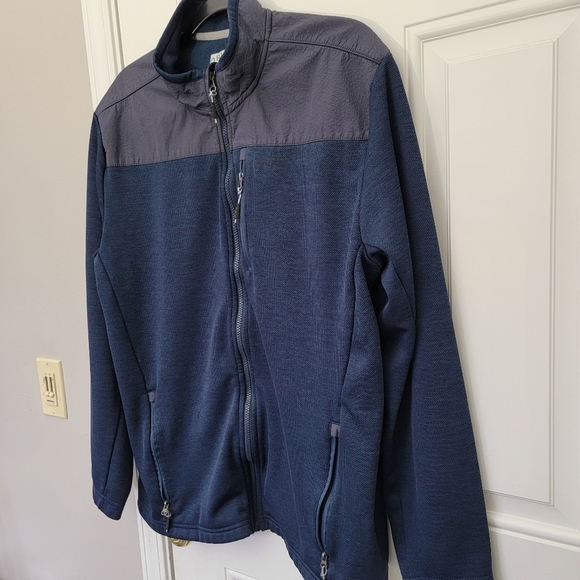 Orvis Full Zip Mens Knit Jacket Zip Pockets Navy Blue Outdoor Preppy Size L - Picture 2 of 13